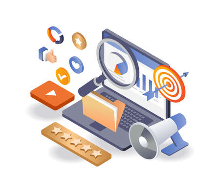 Digital marketing strategy and seo optimizationのイラスト素材