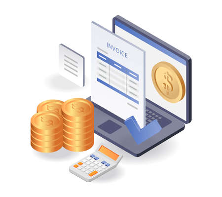 Reporting investment business invoice dataのイラスト素材
