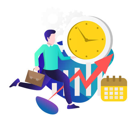 Chasing time to workのイラスト素材