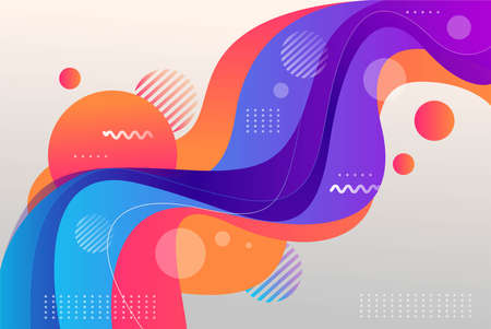 colorful gradient liquid shape Abstract background conceptのイラスト素材