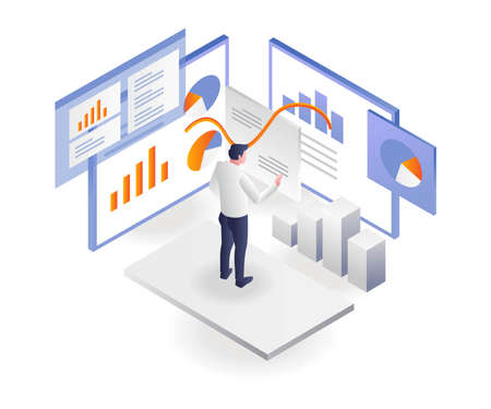 Analyze business development dataのイラスト素材