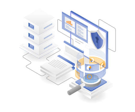 Search and analyze cloud server dataのイラスト素材