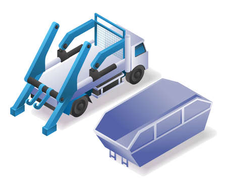 Trucks and dumpstersのイラスト素材