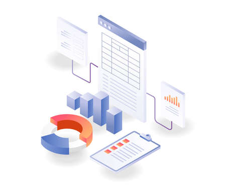 Network analysis business databaseのイラスト素材