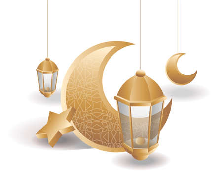 Star moon Ramadan kareem concept illustrationのイラスト素材