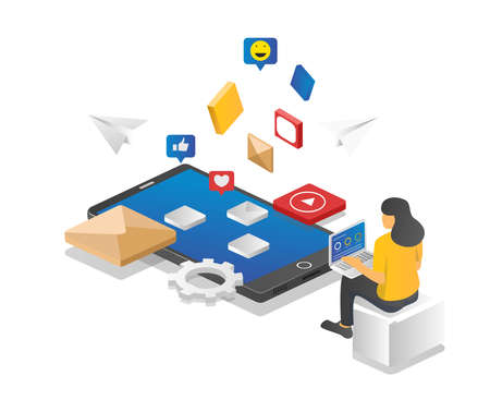 Online social media marketing strategy campaignのイラスト素材