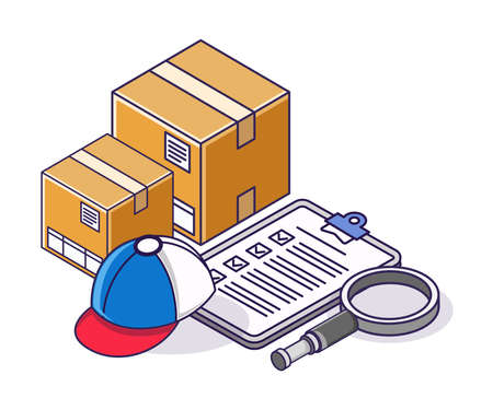 Checking sent packagesのイラスト素材