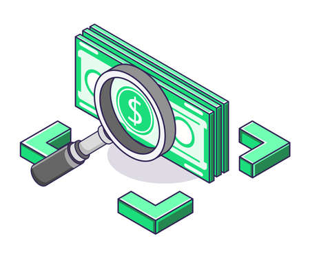 Dollar banknote searchのイラスト素材