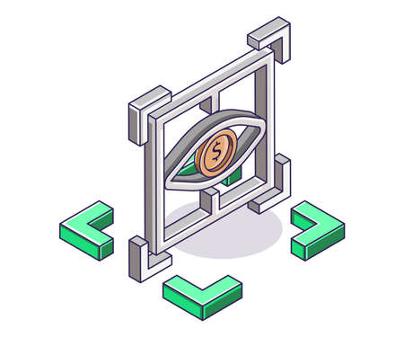 Vision and mission to find dollarsのイラスト素材