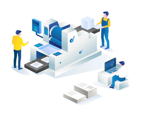 Offset printing machine industry team