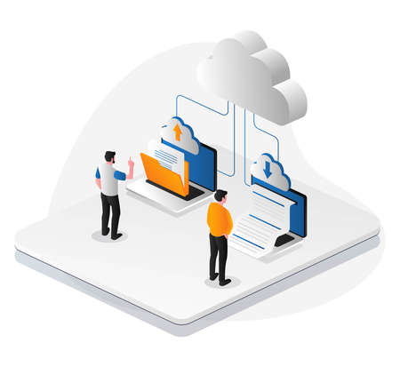 The team is waiting for the data upload and download process on the cloud server