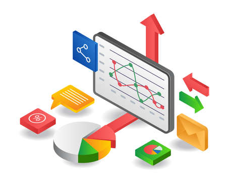 Investment banking business analysis dataのイラスト素材