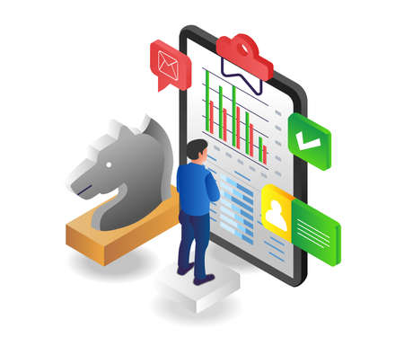 Making a horse strategy in the work businessのイラスト素材