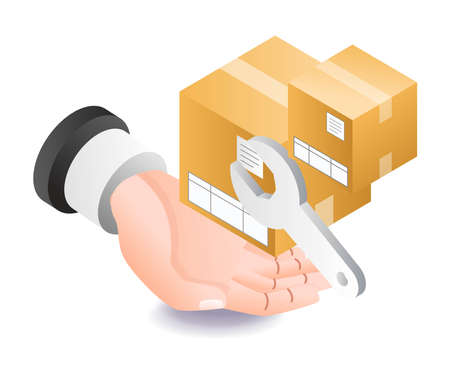 Process goods deliveryのイラスト素材