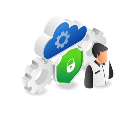 A cloud server securityのイラスト素材