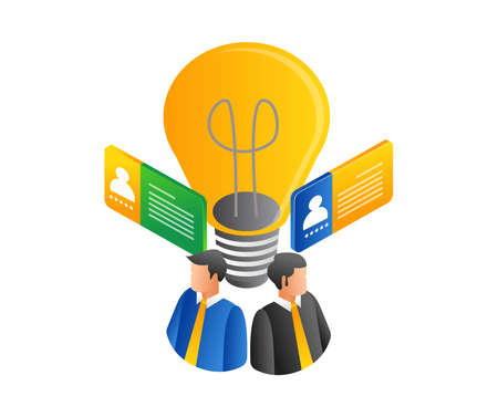 Two ideas into one for business cooperationのイラスト素材