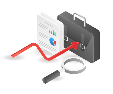 Analyst data paper business bagのイラスト素材