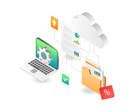 Cloud server data network computerのイラスト素材