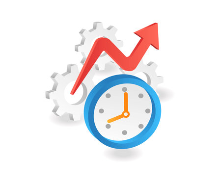 Clock time dial business reminder gearのイラスト素材