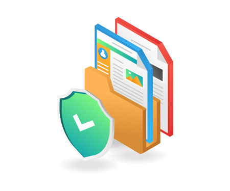 Computer data folder securityのイラスト素材
