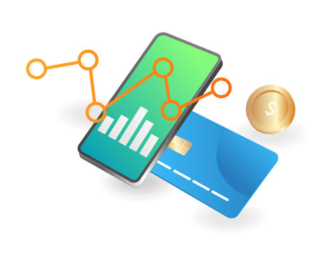 Payment transactions with smartphoneのイラスト素材