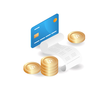 Payment transaction with atm cardのイラスト素材