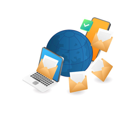 Transfer email worldwideのイラスト素材