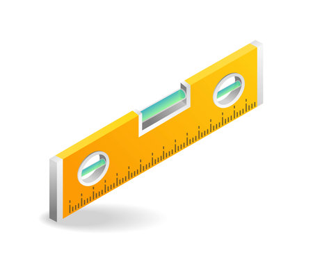 Isometric flat 3d illustration concept of building balance meter