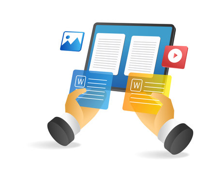 Flat isometric 3d illustration concept of choosing data to include in designのイラスト素材