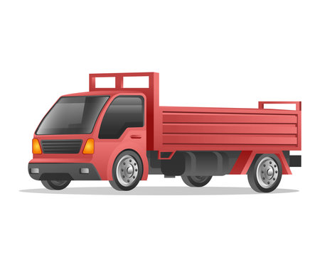 Flat isometric concept 3d illustration heavy lifting truckのイラスト素材