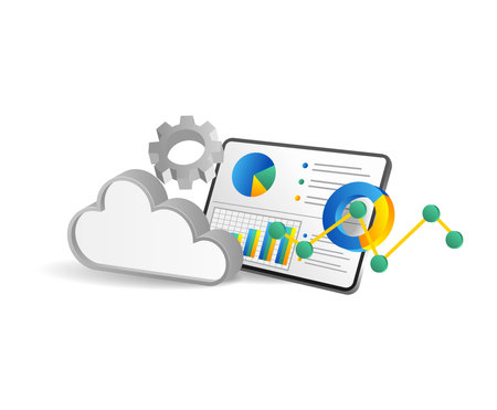 Cloud computing technology concept. Vector illustration isolated on a white background.のイラスト素材