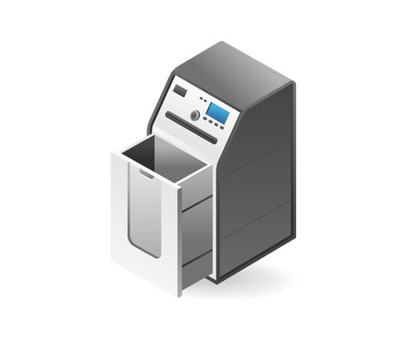 Technology Paper shredder concept isometric illustrationのイラスト素材