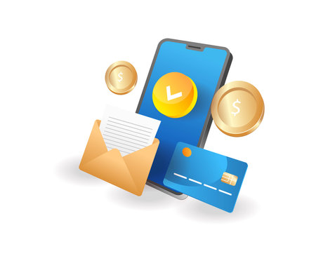 Confirm online payment by emailのイラスト素材
