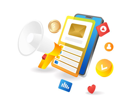 Digital email marketing strategy campaignのイラスト素材