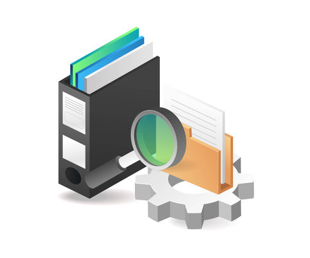 Search for saved file dataのイラスト素材