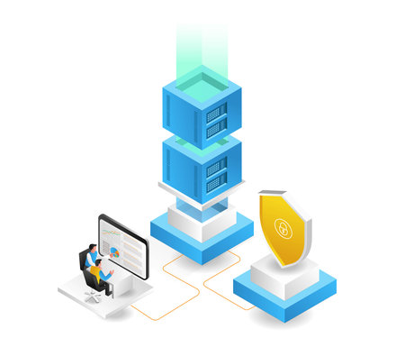 Server security data network analysis operatorのイラスト素材