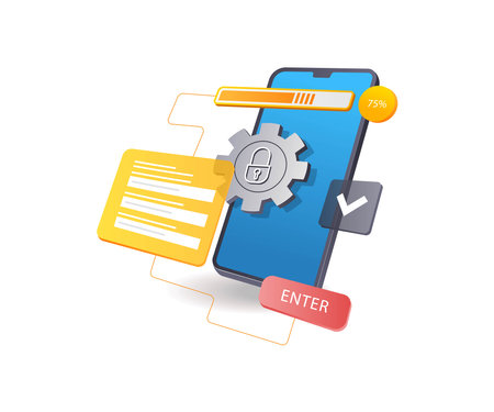 Smartphone data security reception systemのイラスト素材