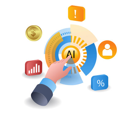 Artificial intelligence transformation for business development flat isometry 3d illustrationのイラスト素材