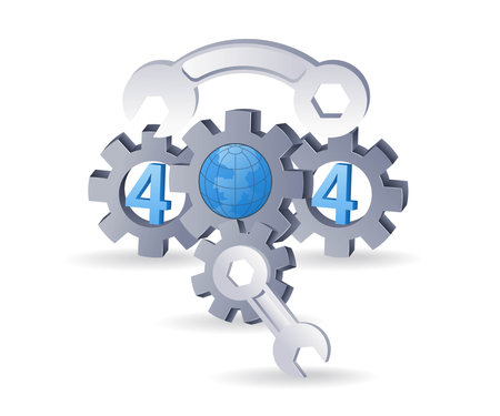 Programmer repair internet error code 404, flat isometric 3d illustrationのイラスト素材