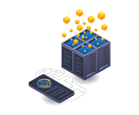 Smartphone analysis control server technologyのイラスト素材