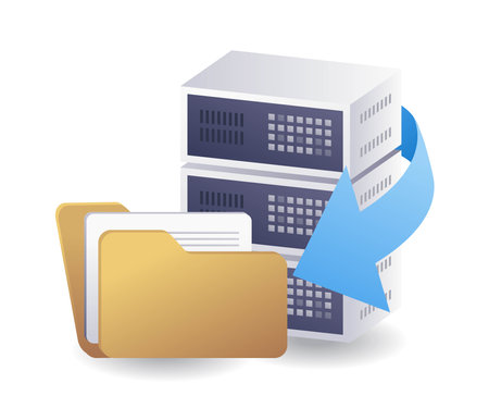 Big data server technology infographics 3d illustration flat isometricのイラスト素材