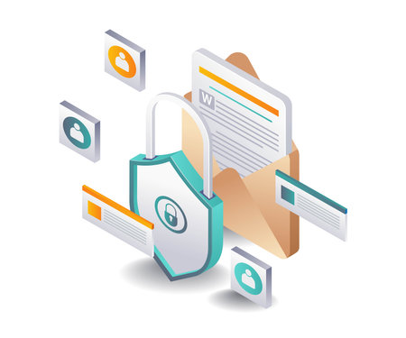 Email Transaction Security in Business Digital Communicationのイラスト素材