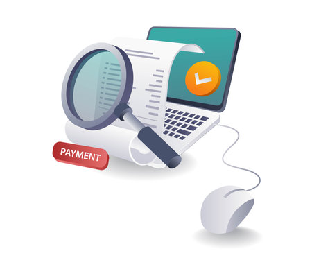 Online Payment Management with Computersのイラスト素材