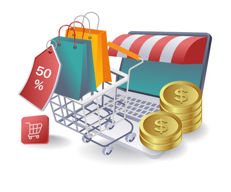 Managing Payments in Online Shopping Systemsのイラスト素材