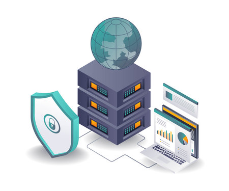 Global Server Data Security Managementのイラスト素材