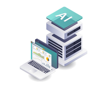 Analyzing Server Data Using Artificial Intelligenceのイラスト素材