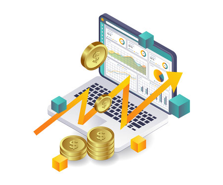 Management of Financial Data Analysis in Businessのイラスト素材