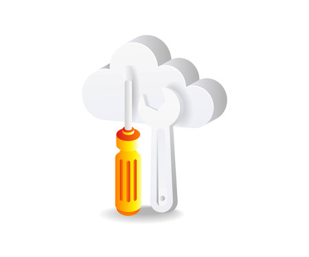 Cloud server technology maintenance symbolのイラスト素材