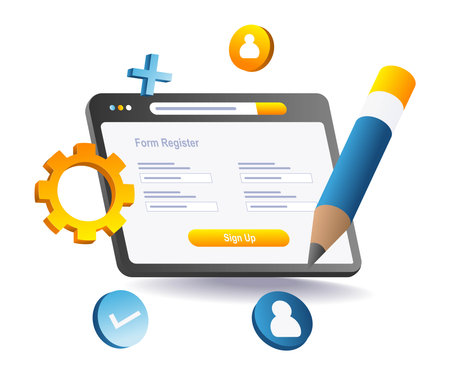 Create an online register with a tabletのイラスト素材