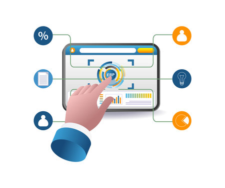 Currently running a business ERPのイラスト素材